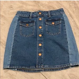 Madewell Two Tone Jean Skirt